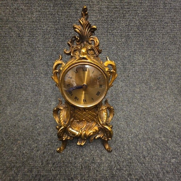 Kienzle Other - Vintage Kienzle Brass Rococo Mantel Clock Ornate Victorian Style Chronoquartz